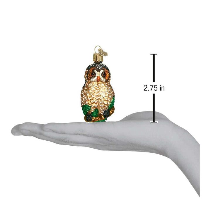 Old World Christmas Spotted Owl Blown Glass Ornament