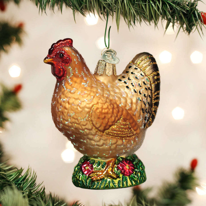 Old World Christmas Spring Chicken Blown Glass Ornament