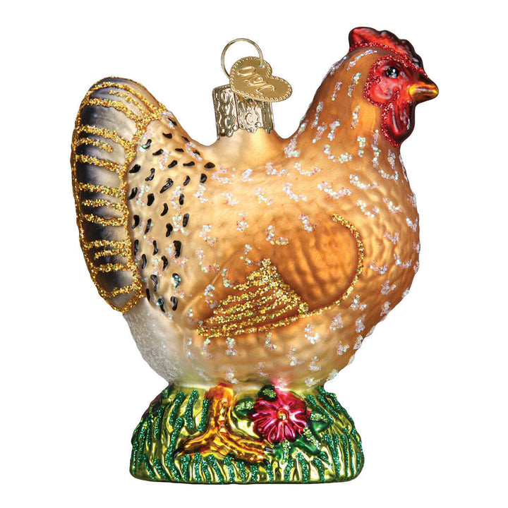 Old World Christmas Spring Chicken Blown Glass Ornament
