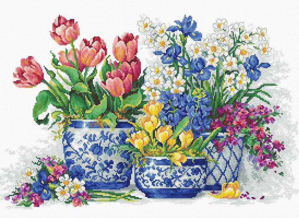 Spring flowers B2386L Counted Cross-Stitch Kit