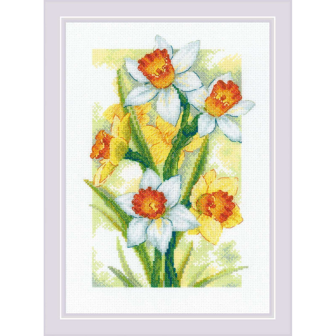 Spring Glow. Daffodils R2189 Counted Cross Stitch Kit