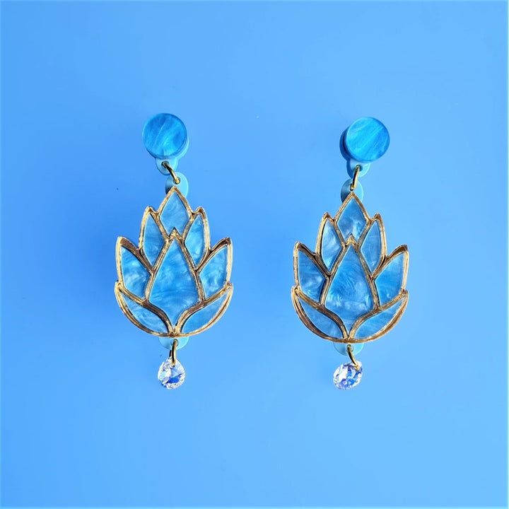 Spring Lotus Flower Earrings by Cherryloco Jewellery 4