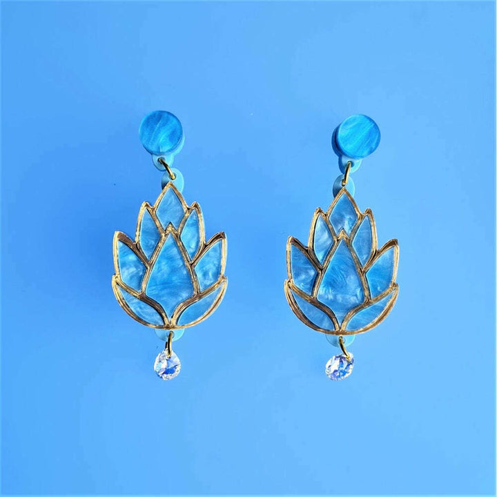 Spring Lotus Flower Earrings by Cherryloco Jewellery 4