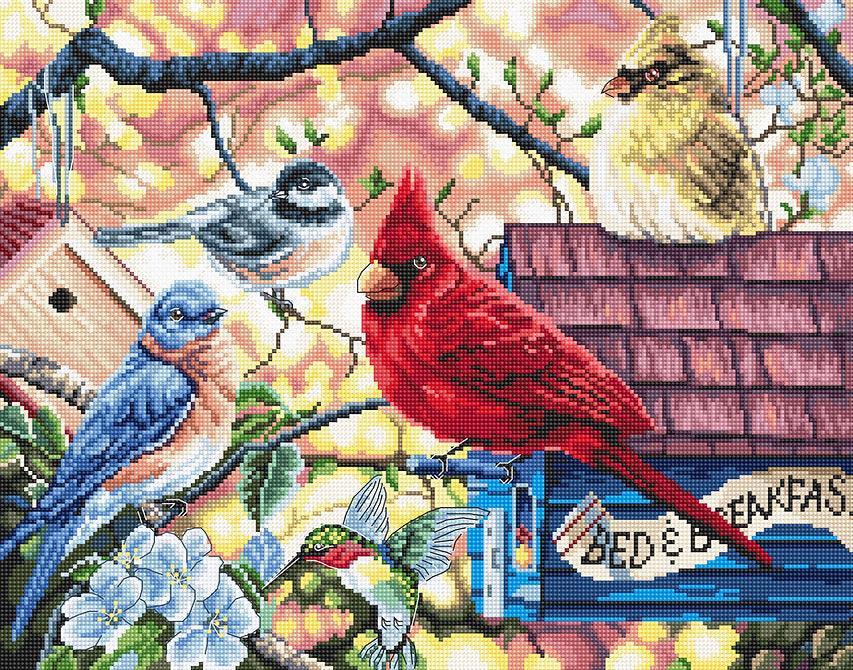Springtime Songbirds L8062 Counted Cross Stitch Kit