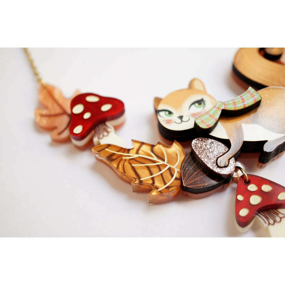 Squirrel with Mushrooms Necklace by Laliblue – view 4