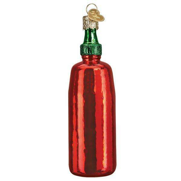 Old World Christmas Sriracha Sauce Blown Glass Ornament