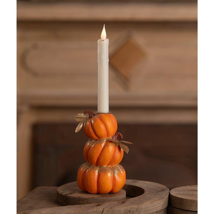 Stack of Pumpkins Candlestick by Bethany Lowe Designs image