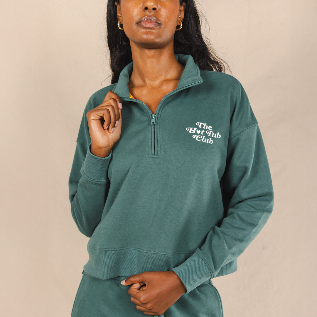 The Spruced Up | Green Sexy Terry™ Women’s Half Zip