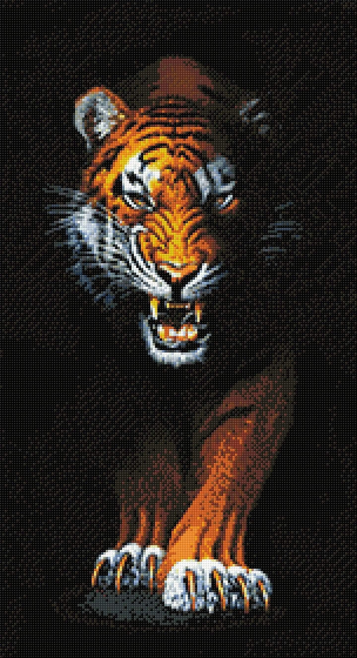 Stalking Tiger WD2408 14.9 x 27.6 inches Wizardi Diamond Painting Kit
