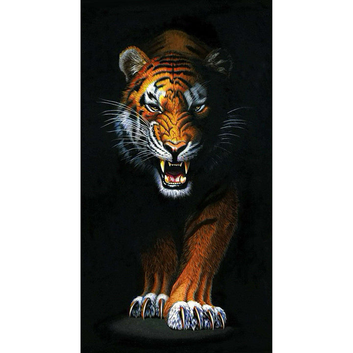Stalking Tiger WD2408 14.9 x 27.6 inches Wizardi Diamond Painting Kit