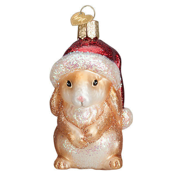 Old World Christmas Standing Bunny Blown Glass Ornament