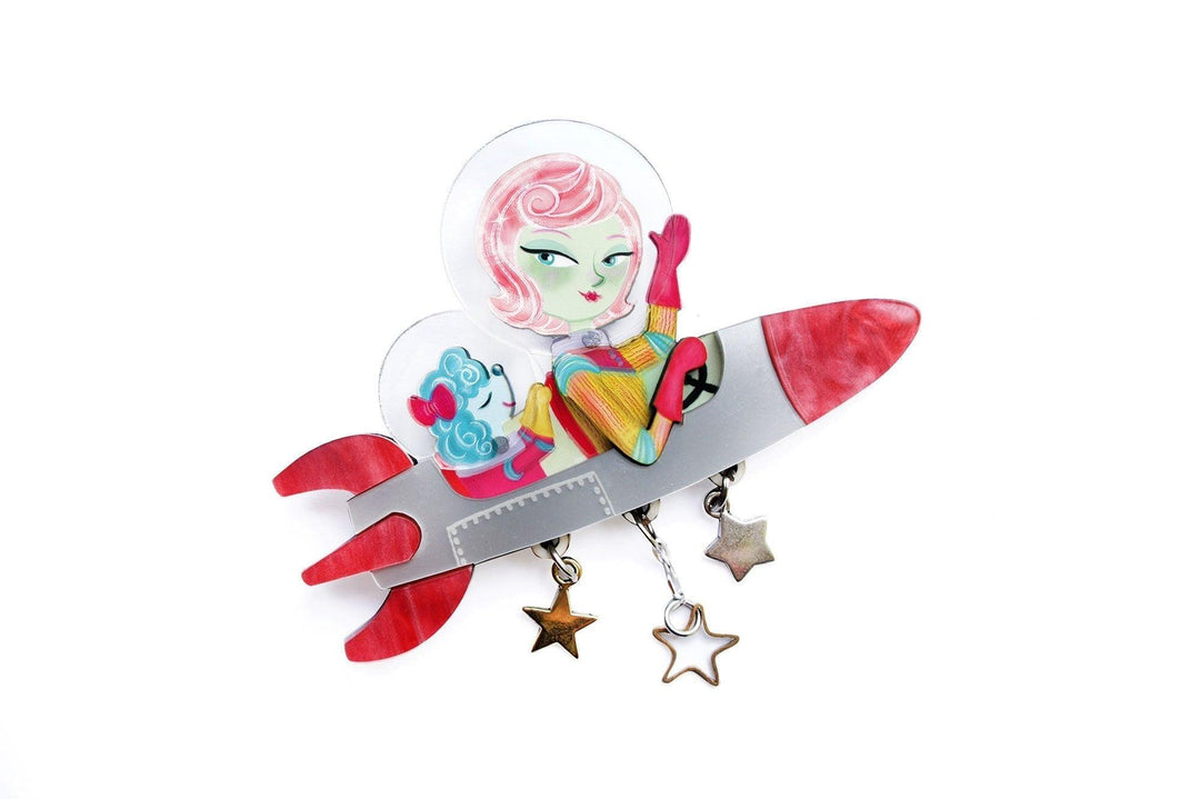 Star Bound Rocket Brooch by LaliBlue x Lipstick & Chrome - Quirks!