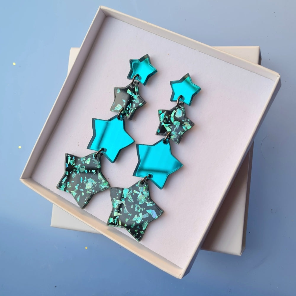 Starburst Star Dangle Earrings &ndash; Five Colours by Cherryloco Jewellery 1