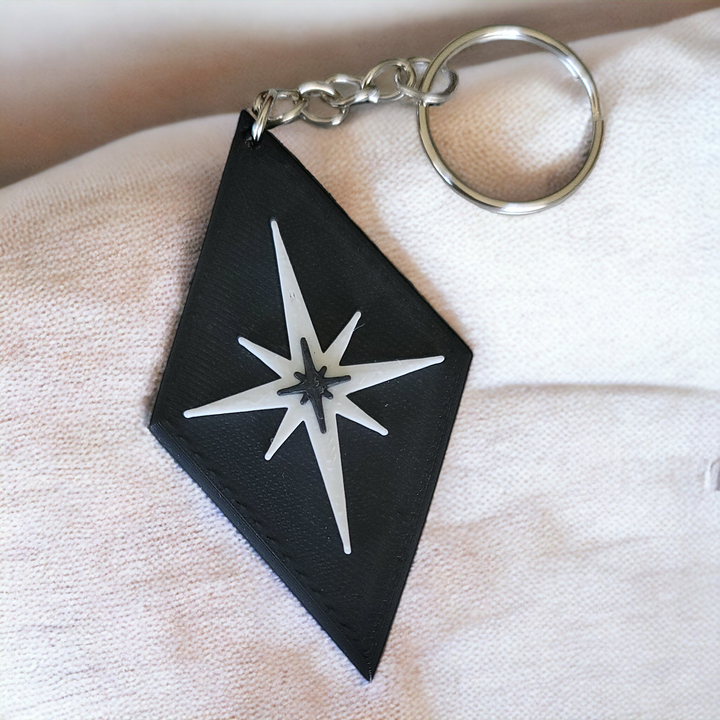 Retro Midcentury Modern Starburst Diamond Keychain