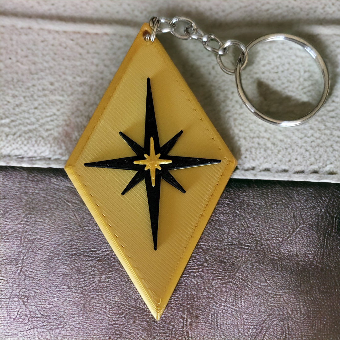 Retro Midcentury Modern Starburst Diamond Keychain