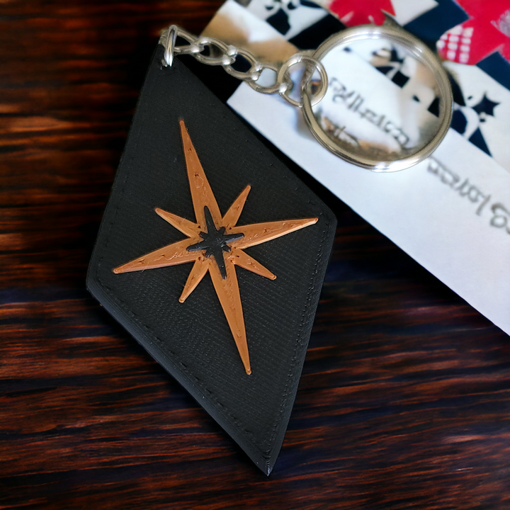 Retro Midcentury Modern Starburst Diamond Keychain