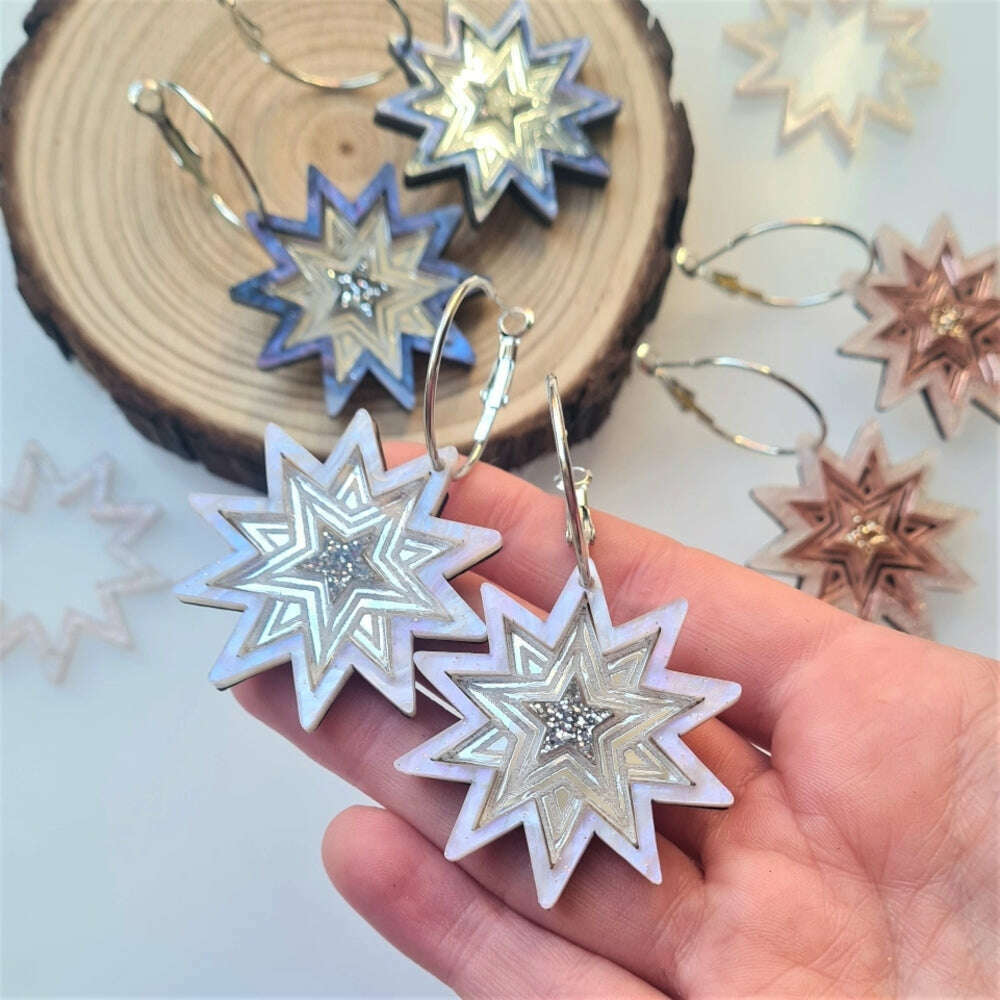 Starlight Hoop Earrings by Cherryloco Jewellery 2