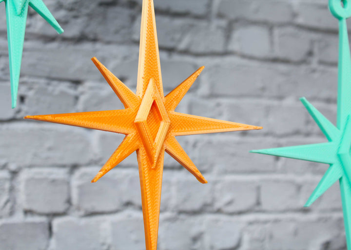 Midcentury Modern Starbursts Ornaments (4 Pack)