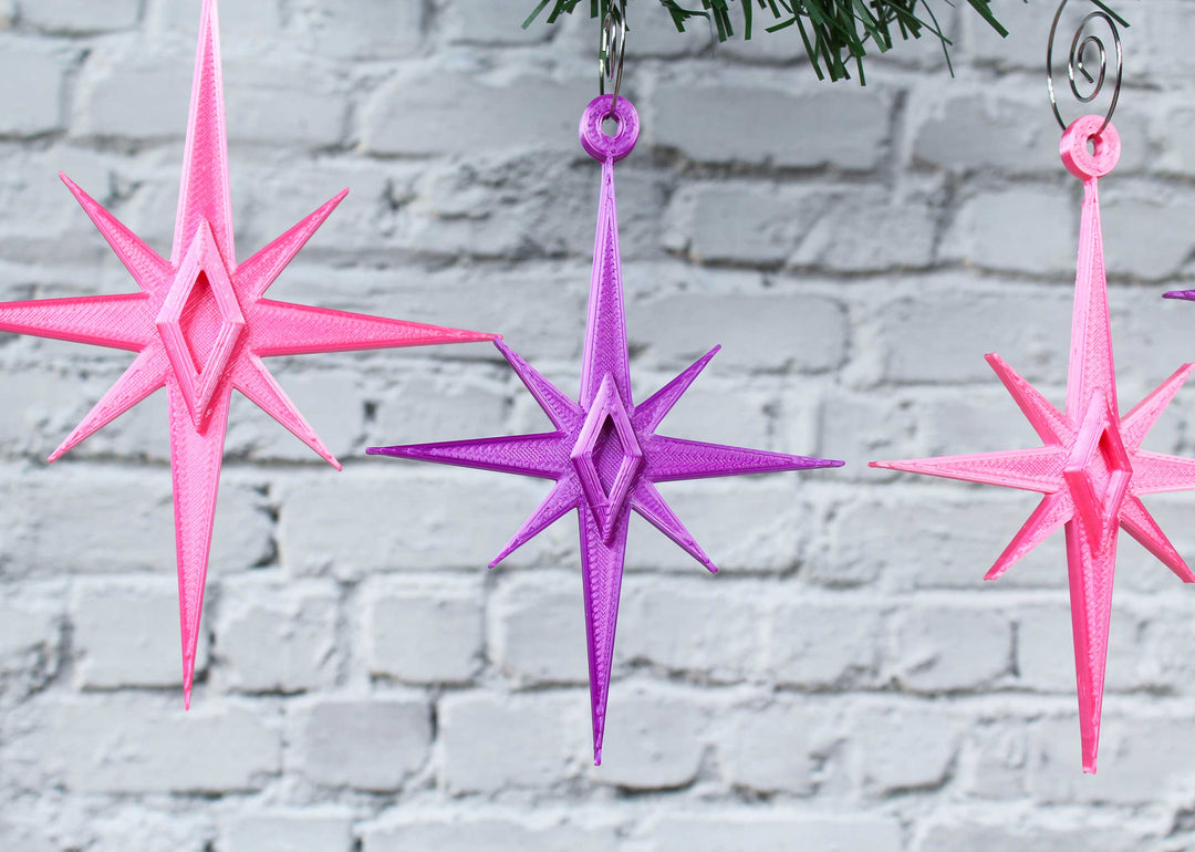 Midcentury Modern Starbursts Ornaments (4 Pack)