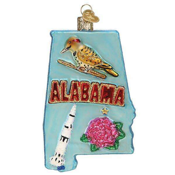 Old World Christmas State of Alabama Blown Glass Ornament