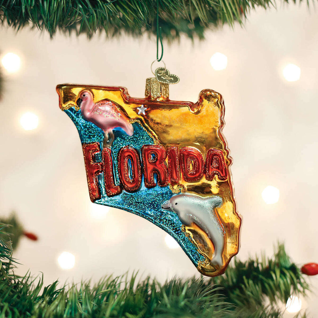 Old World Christmas State of Florida Blown Glass Ornament