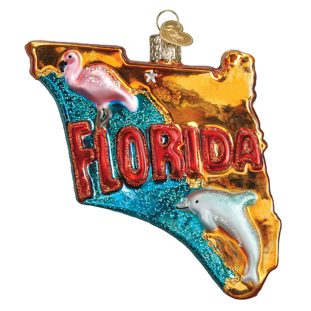 Old World Christmas State of Florida Blown Glass Ornament