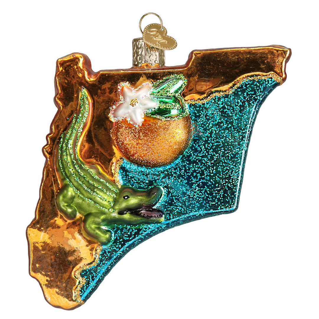 Old World Christmas State of Florida Blown Glass Ornament