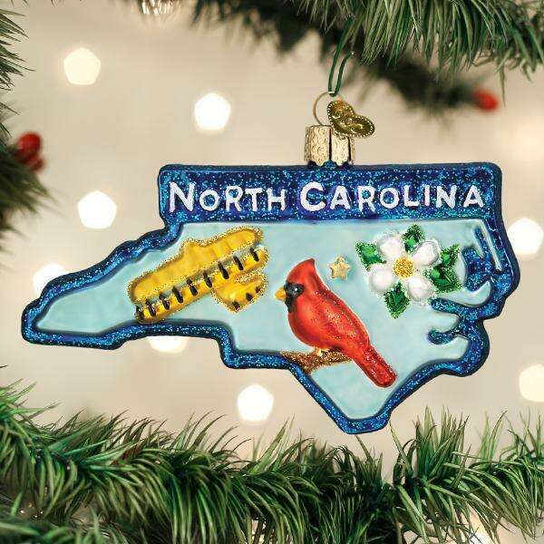 Old World Christmas State of North Carolina Blown Glass Ornament