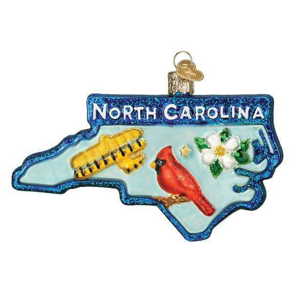 Old World Christmas State of North Carolina Blown Glass Ornament