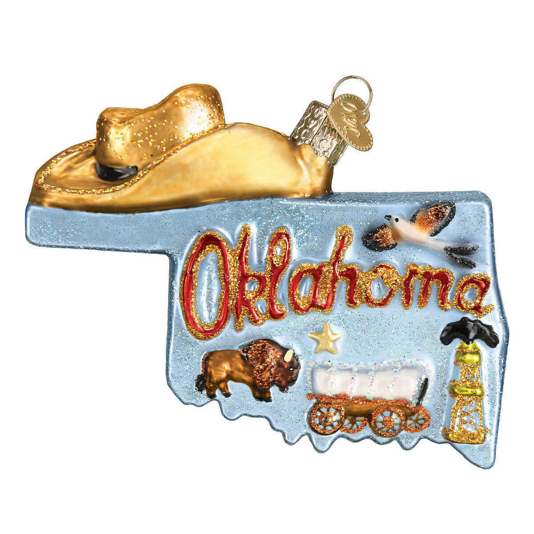 Old World Christmas State of Oklahoma Blown Glass Ornament