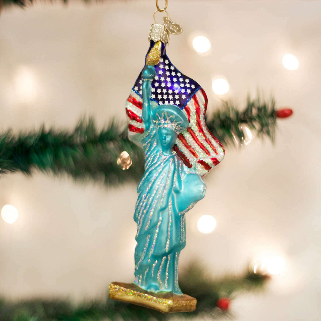 Old World Christmas Statue of Liberty Blown Glass Ornament
