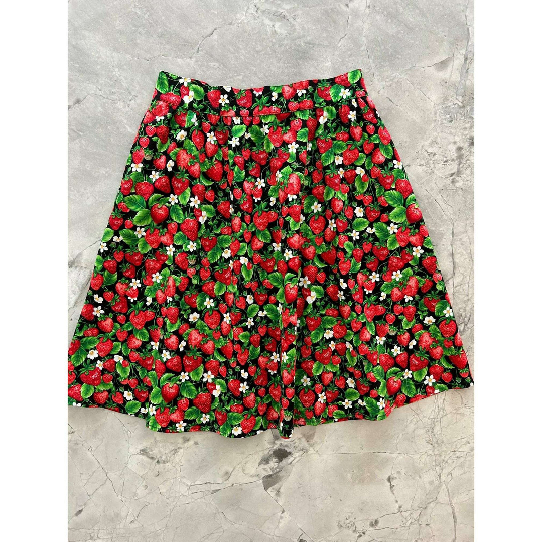 Strawberries A-line Skirt - XS only