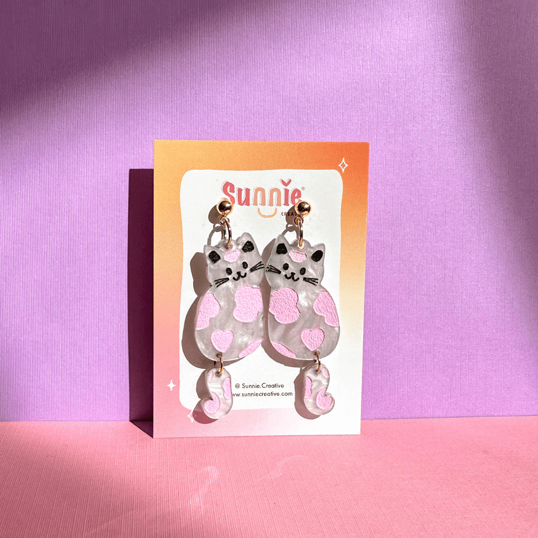 Strawberry Milk Cat Dangles