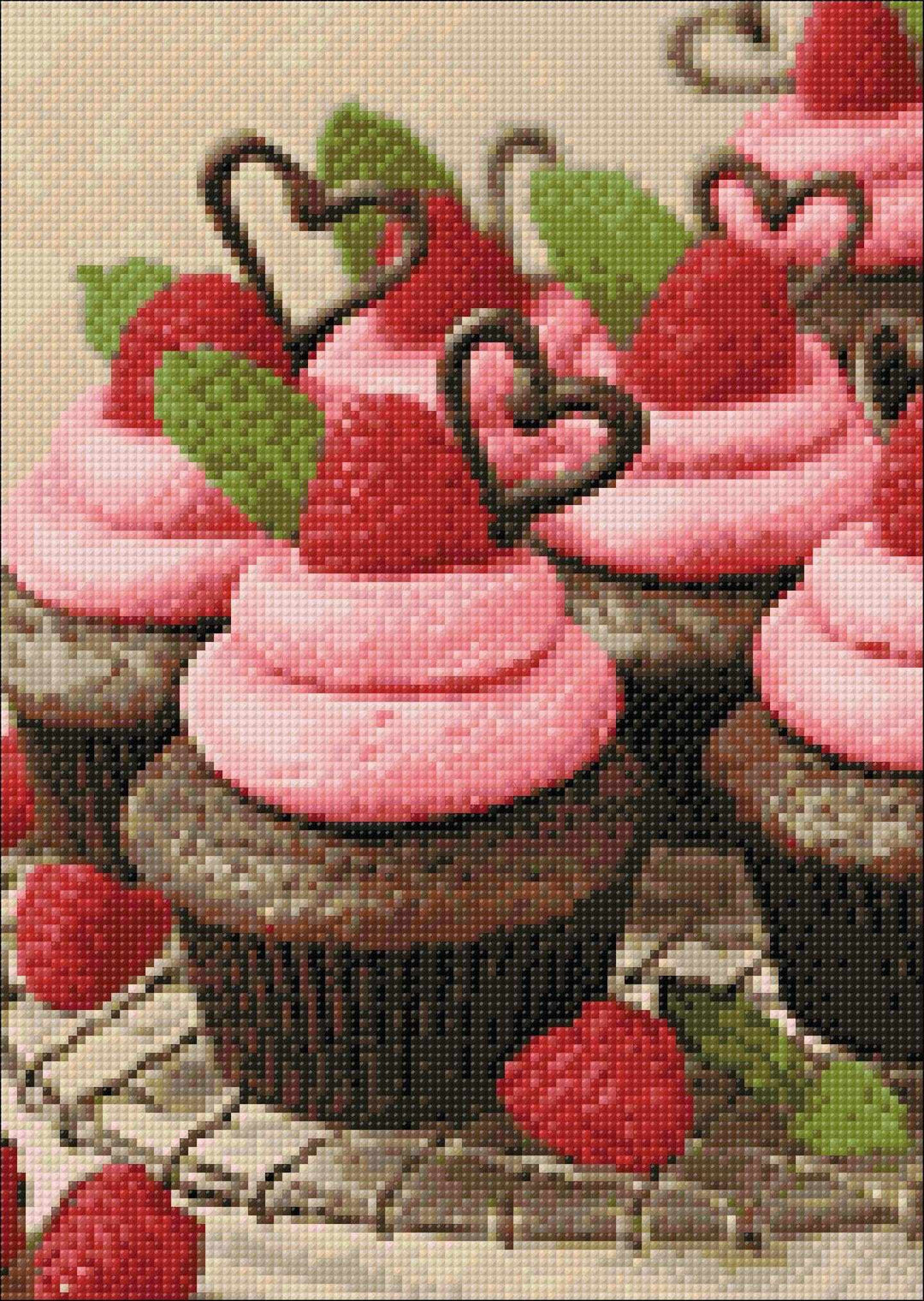 Strawberry Muffins WD2312 10.6 x 14.9 inches Wizardi Diamond Painting Kit
