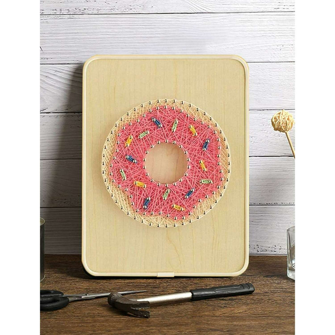 String Art DIY Kit - Donut. Wizardi Craft Kit F07-M12-3-DHBC28012
