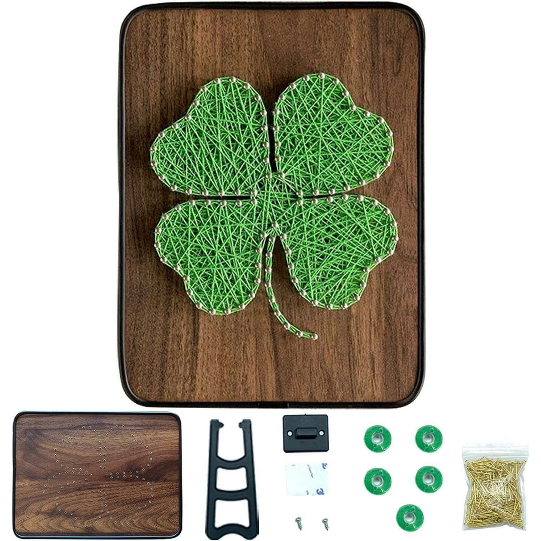 String Art DIY Kit - Four Leaf Clover. Wizardi Craft Kit F07-M12-3-DH5015