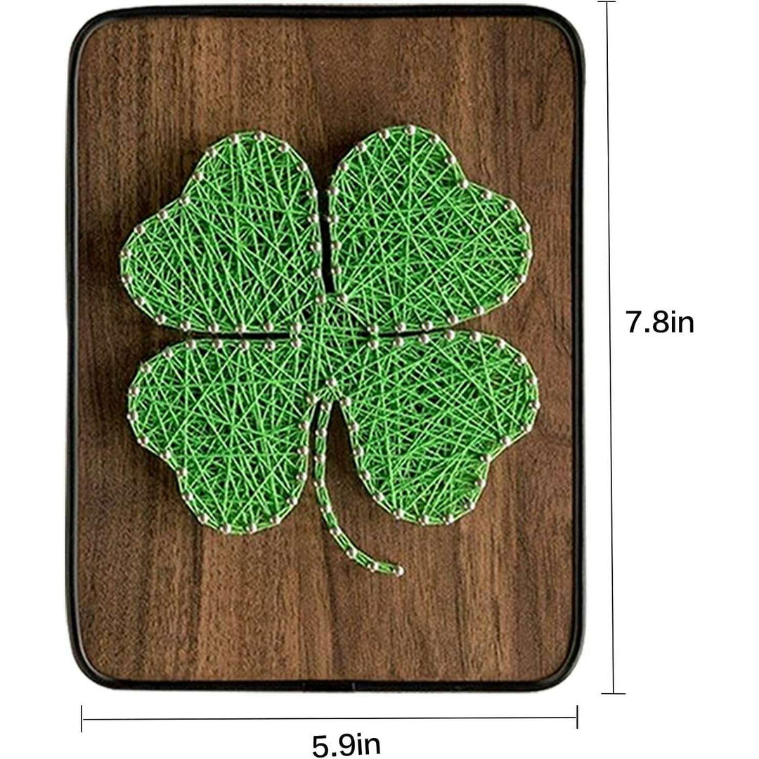 String Art DIY Kit - Four Leaf Clover. Wizardi Craft Kit F07-M12-3-DH5015