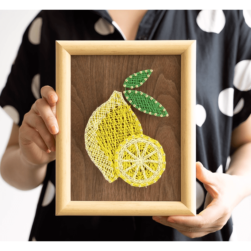 String Art DIY Kit - Lemon. Wizardi Craft Kit F07-M12-3-DH9007