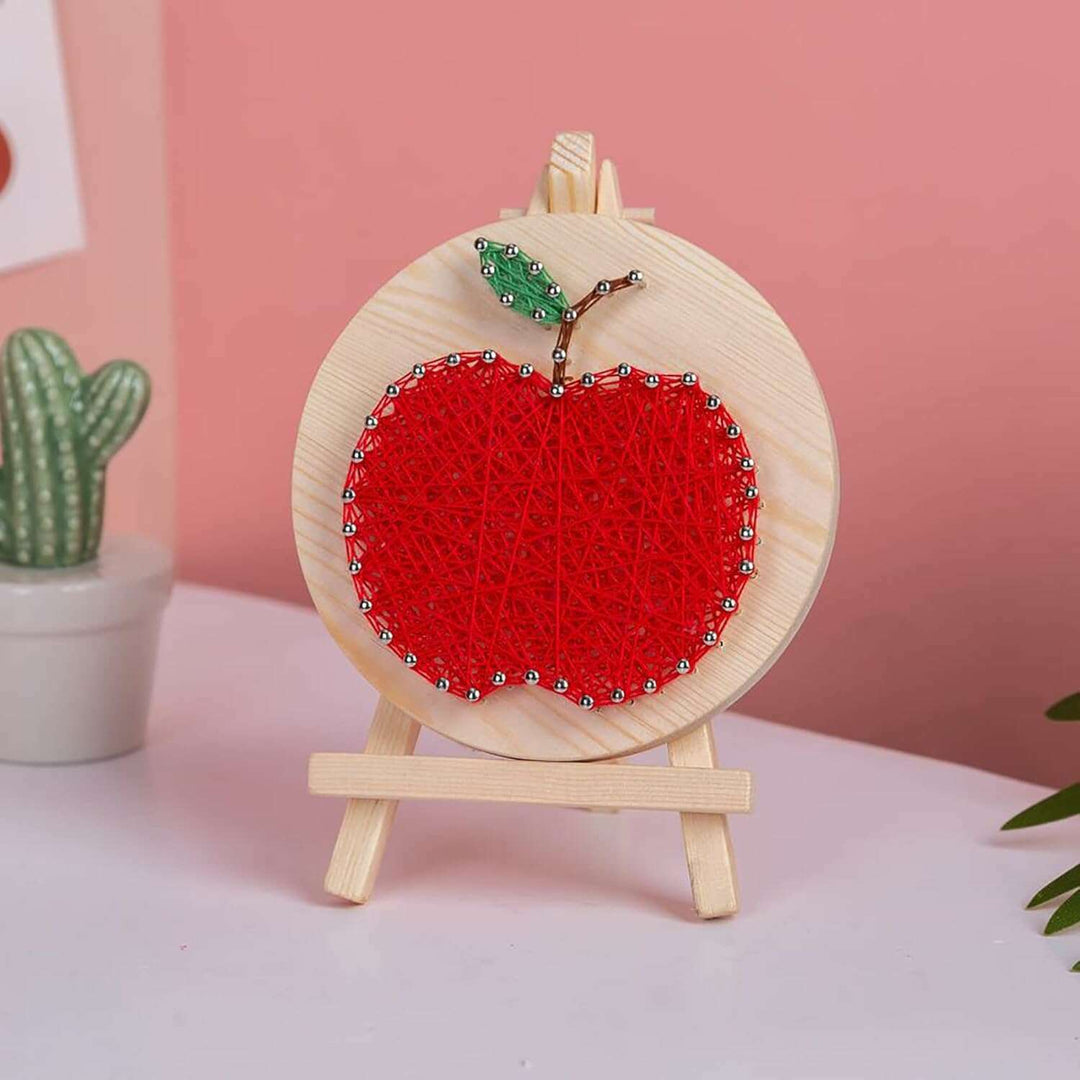String Art DIY Kit with Stand - Apple. Wizardi Craft Kit F07-M12-1-DHAA28287