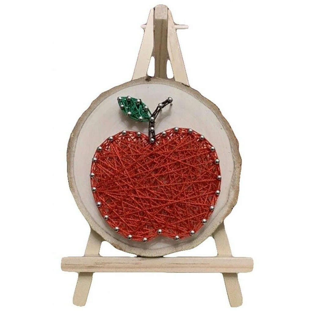 String Art DIY Kit with Stand - Apple. Wizardi Craft Kit F07-M12-1-DHAA28287