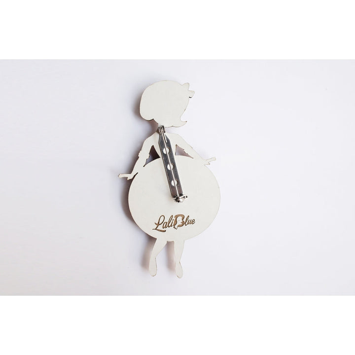 Striped Christmas Lady Ornament Brooch by Laliblue 6