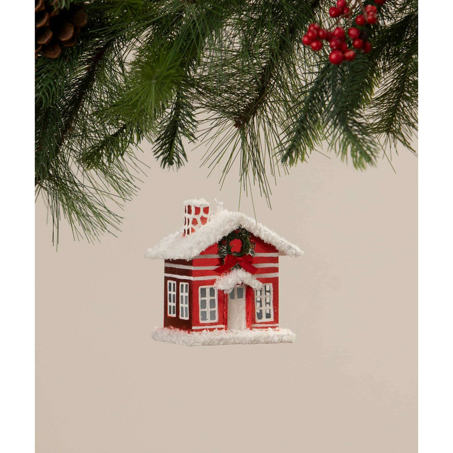 Stripped Tin House Ornament by Bethany Lowe Designs, christmas decor