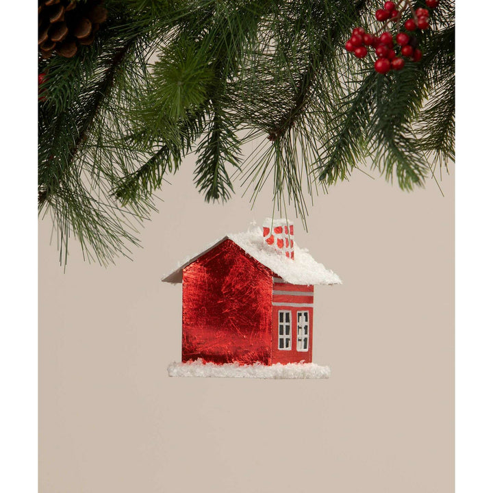 Stripped Tin House Ornament by Bethany Lowe Designs, image 2