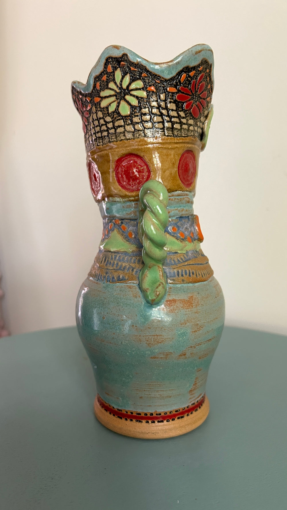 Studio pottery vase side view