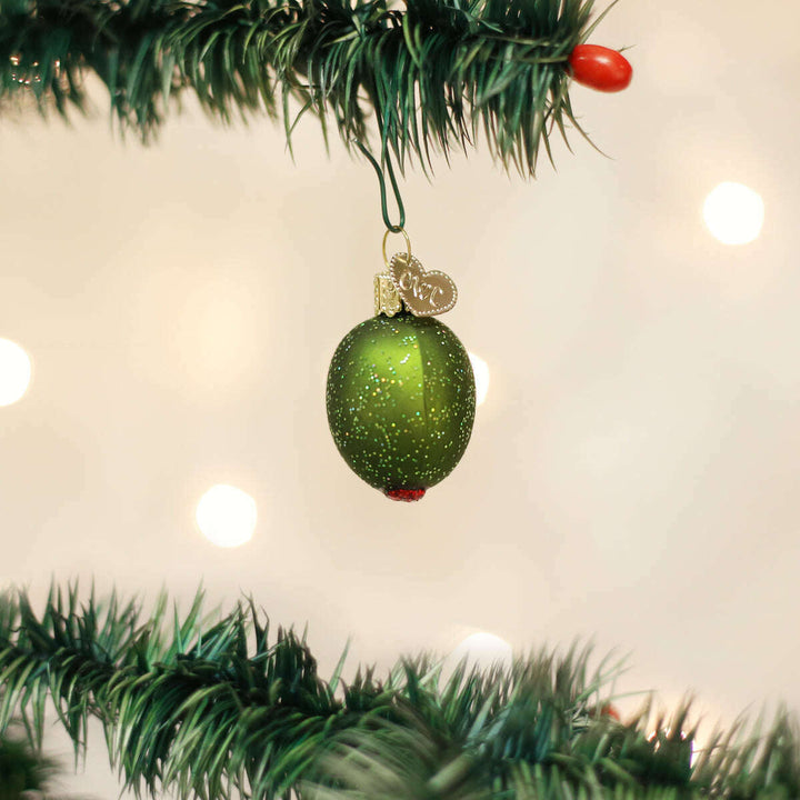 Old World Christmas Stuffed Green Olive Blown Glass Ornament