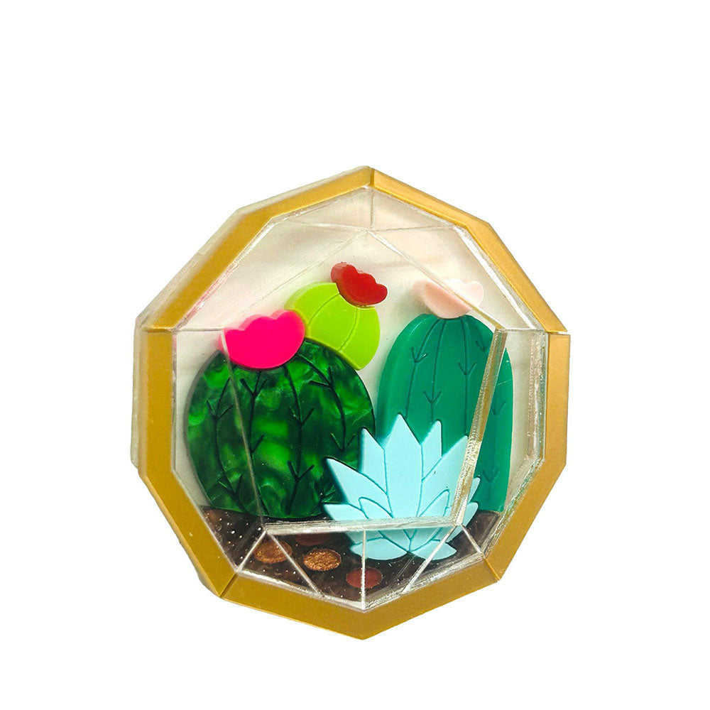 Succulents - Square Terrarium with Three Cactus - Pin by Makokot Design image 1