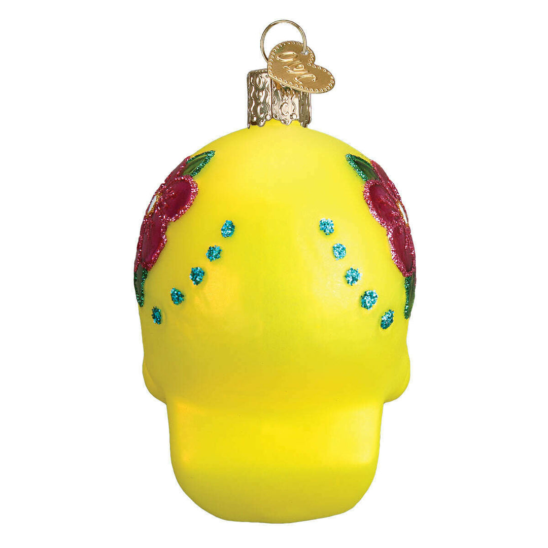 Old World Christmas Sugar Skull Halloween Blown Glass Ornament