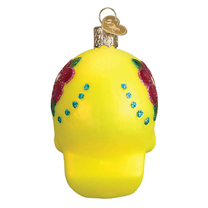 Old World Christmas Sugar Skull Halloween Blown Glass Ornament