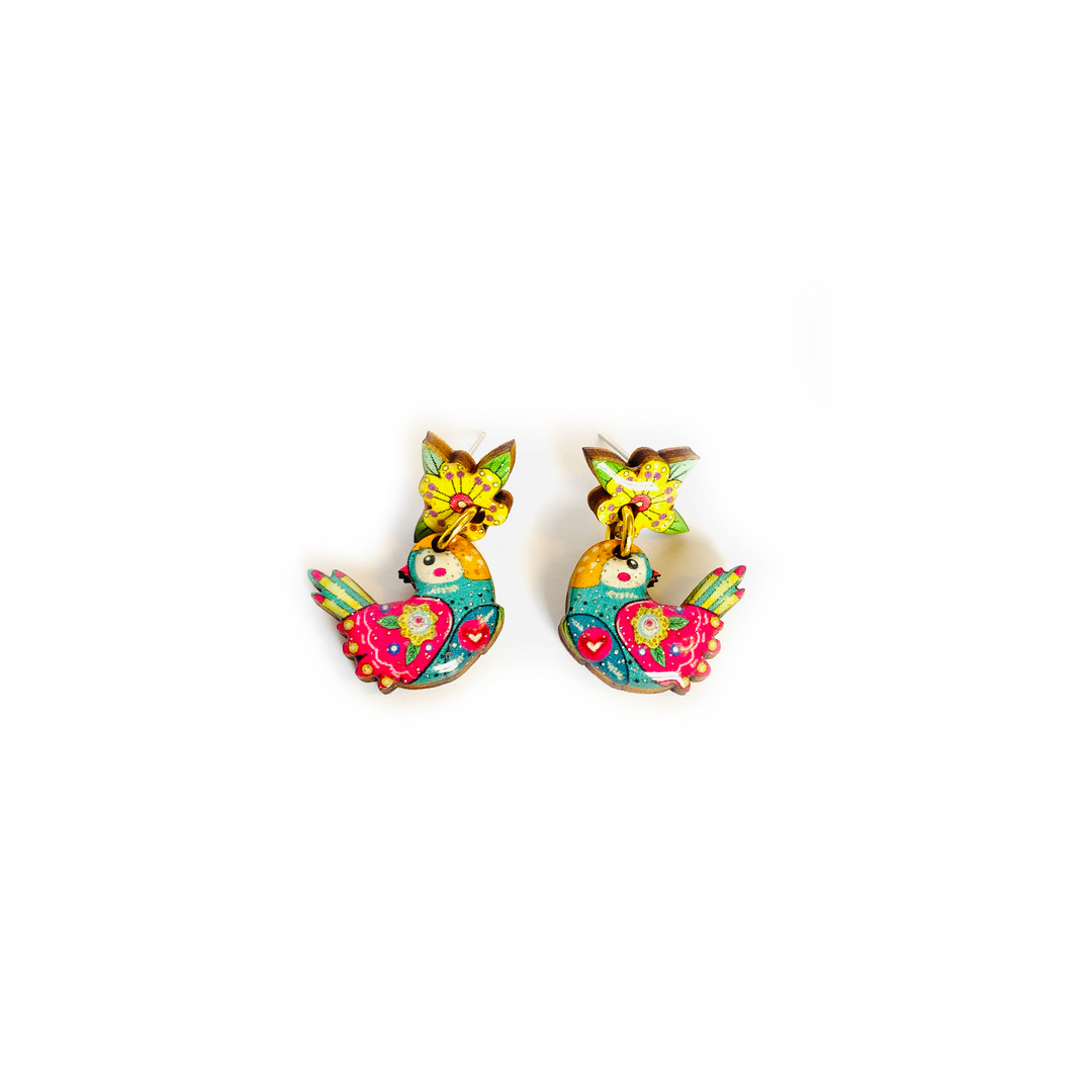 Summer Abstract Bird Earrings by Rosie Rose Parker
