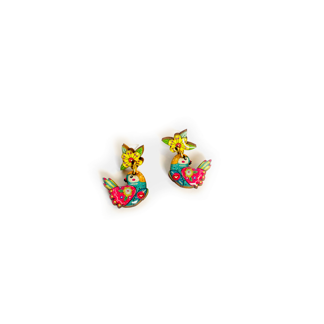 Summer Abstract Bird Earrings by Rosie Rose Parker